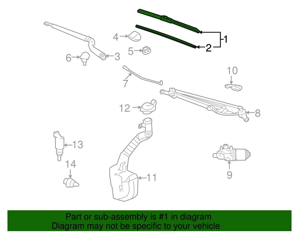 Limpador de para-brisa lateral genuíno GM 2011-2016 Chevrolet Driver 22 em 23366232 - Imagem 4 de 4
