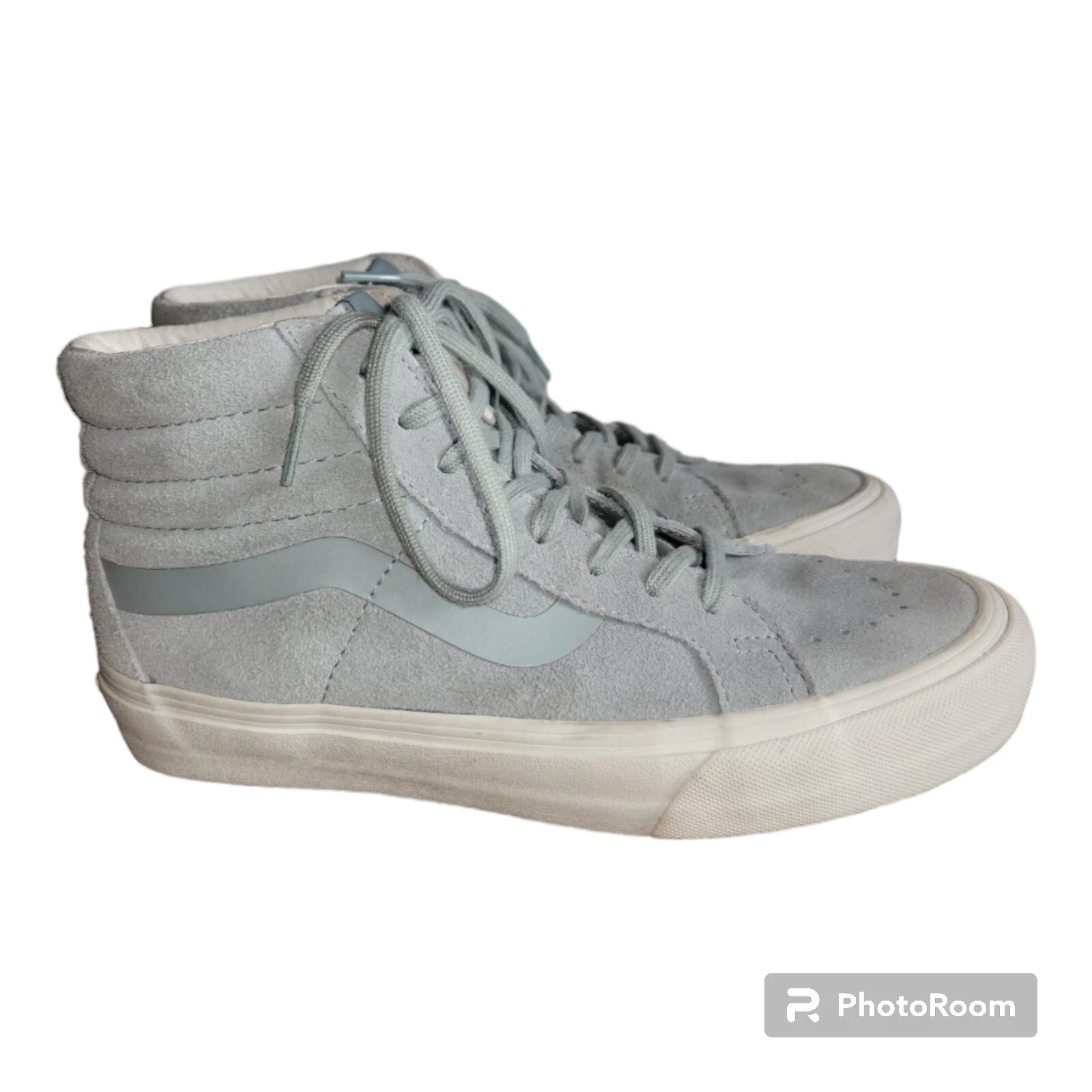 Scarpe sneakers alte stringate Vans blu cielo chiaro scamosciate "The General" M 7 W 8 5