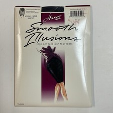 Hanes Smooth Illusions Body Contouring Pantyhose Dark Navy Size CD Vintage