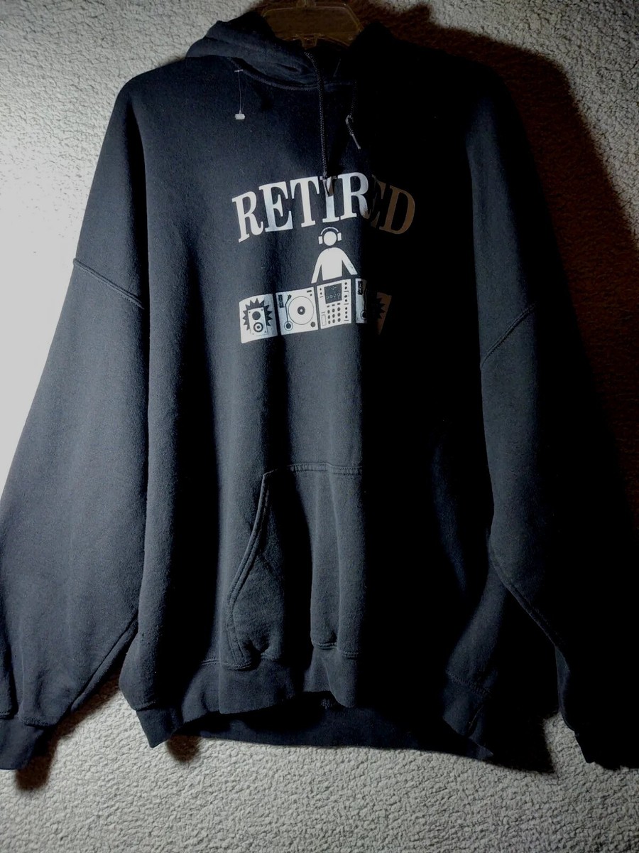 Gildan Mens Sweatshirt Size 3XL Black I'm Retired Pullover Hoodie