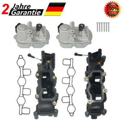 2x Ansaugbrücken & 2x Stellmotor 4-polig Für Audi A4 B7 A6 C6 Q7 4L 2.7 3.0 TDI