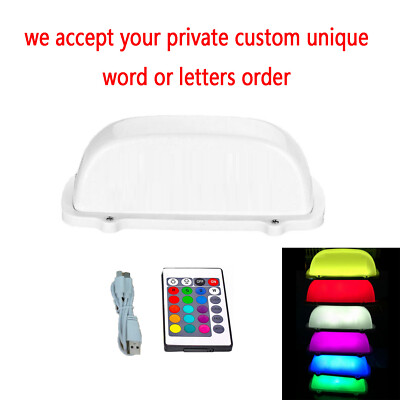 Wireless USB Rechargeable TAXI Cab Top Battery Roof Sign Lights Remote Control A