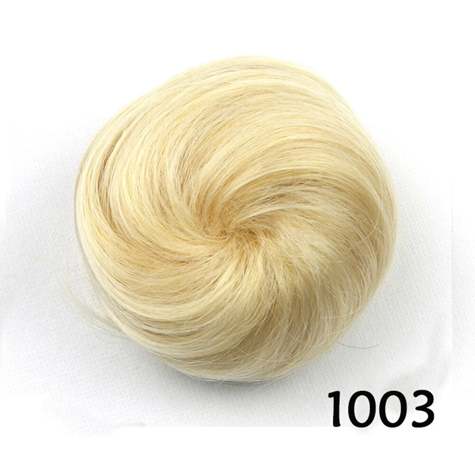 8 Colors Women Lady Hair Buns with Drawstring Synthetic Hair Chignon Hairpieces - Image 4 of 4