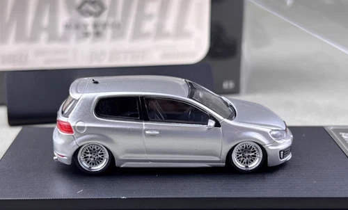 Maxwell 1:64 Silver VW Golf GTI MK6 VIP BBS Sports Model Diecast Metal Car - Picture 4 of 9