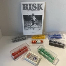 Risk 1999 Board Game Replacement Pieces Armies Storage Boxes Dice Manual & Cards
