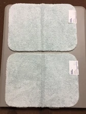 NWT (2) Simply Essential 17” x 24” Bathroom Rug Wan Blue (Greenish) #253W