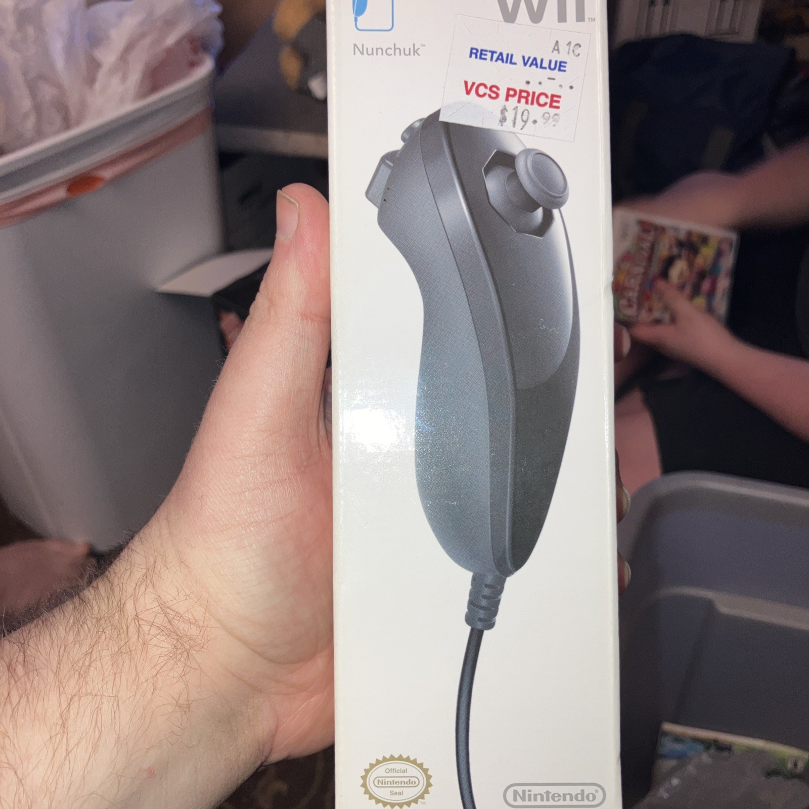 Nintendo Wii Genuine OEM Black Nunchuk Controller NEW SEALED