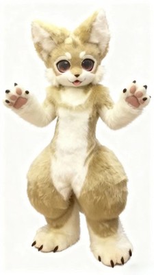 Long Fur Husky Dog Fox Mascot Costume Fursuit Halloween Suit Cosplay