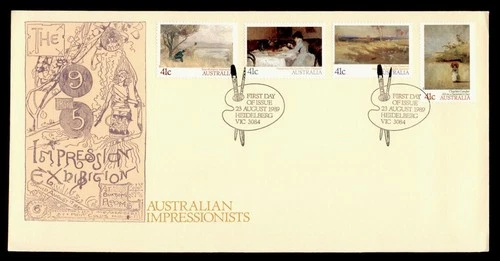 DR WHO 1989 AUSTRALIA FDC IMPRESSIONIST ART COMBO R38935