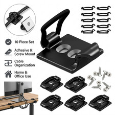 10 Pack Cable Management Clips Adhesive Screw Mount Wire Cord Organizer Holders