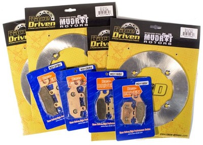 Front Rear MudRat Brake Discs Brake Pads 14-15 Can-Am Maverick Max XRS DPS 1000R