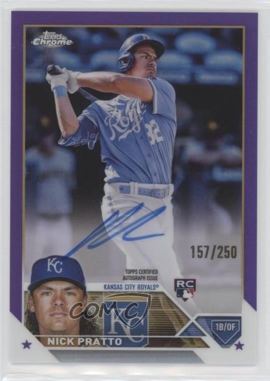 2023 Topps Chrome Rookie Purple Refractor /250 Nick Pratto #RA-NPR Auto RC jg3