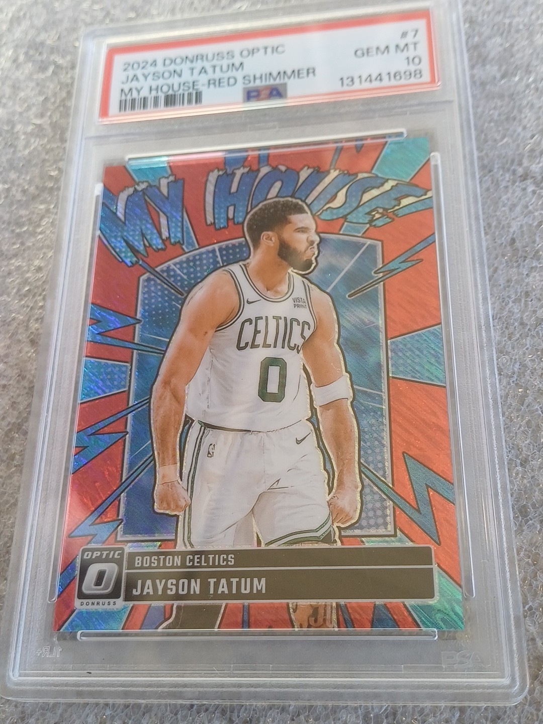 2024-25 Panini Donruss Optic - My House Jayson Tatum #7 Red Shimmer Prizm /75 view 5