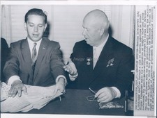 1959 Russian Oleg Troyanovsky Soviet Premier Khrushchev Wa Wirephoto 8X10