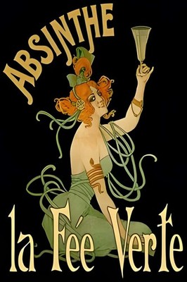 Absinthe La Fée Verte Poster - French Art Nouveau  - 1900s ️ - Retro Home