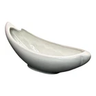 Vintage Large White Frankoma #211 Crescent Bowl Centerpiece Planter 12” Glazed