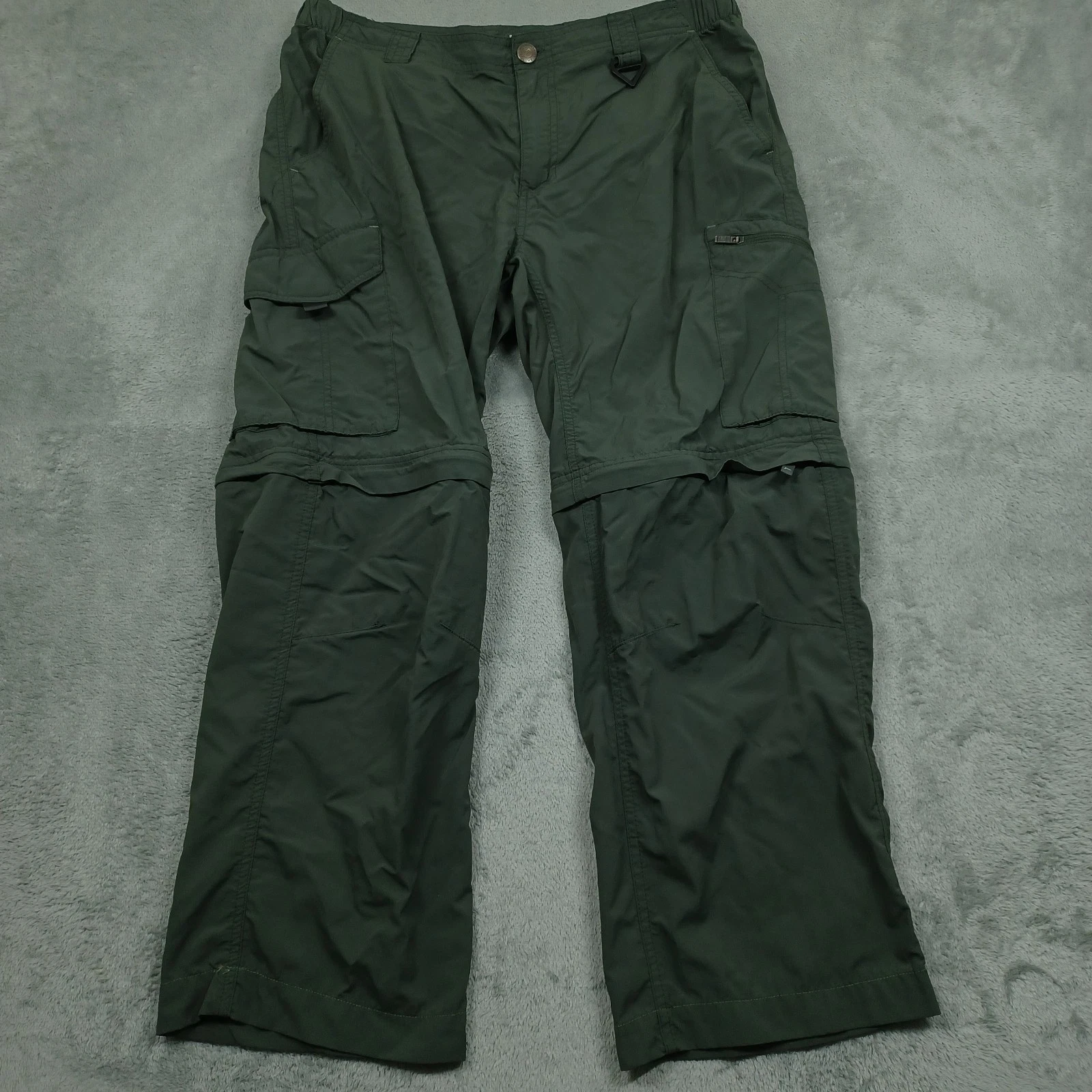 Columbia Pants Mens 34x26 Green Convertible PFG Nylon Outdoor Fishing