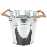 Deko-Eimer Metall Seilgriff Charmant Vintage-Look Blumentopf