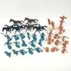 Marx Fort Apache 54mm US Cavalry+Horses+Pioneers+Brown Indians+Totem Pole