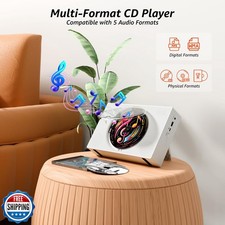 Portable CD Player Boombox with Bluetooth - Rechargeable CD Player with FM Ra...
