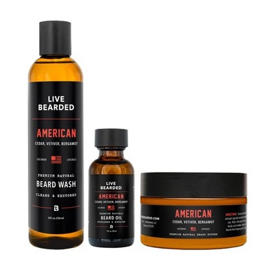 3-Step Beard Grooming Kit - Wash, Oil and Butter - Made in the USA - All-Natu...