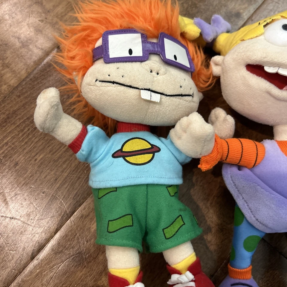 Muñeca de peluche clásica Angelica Rugrats difícil de encontrar con boca y dientes abiertos 12" y Chuckie Foto 2 de 4