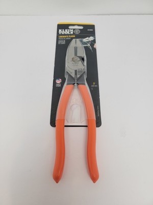 New Klein Tools 9'' Lineman Pliers Limited Orange Hand Grips Electrician D2139NEG