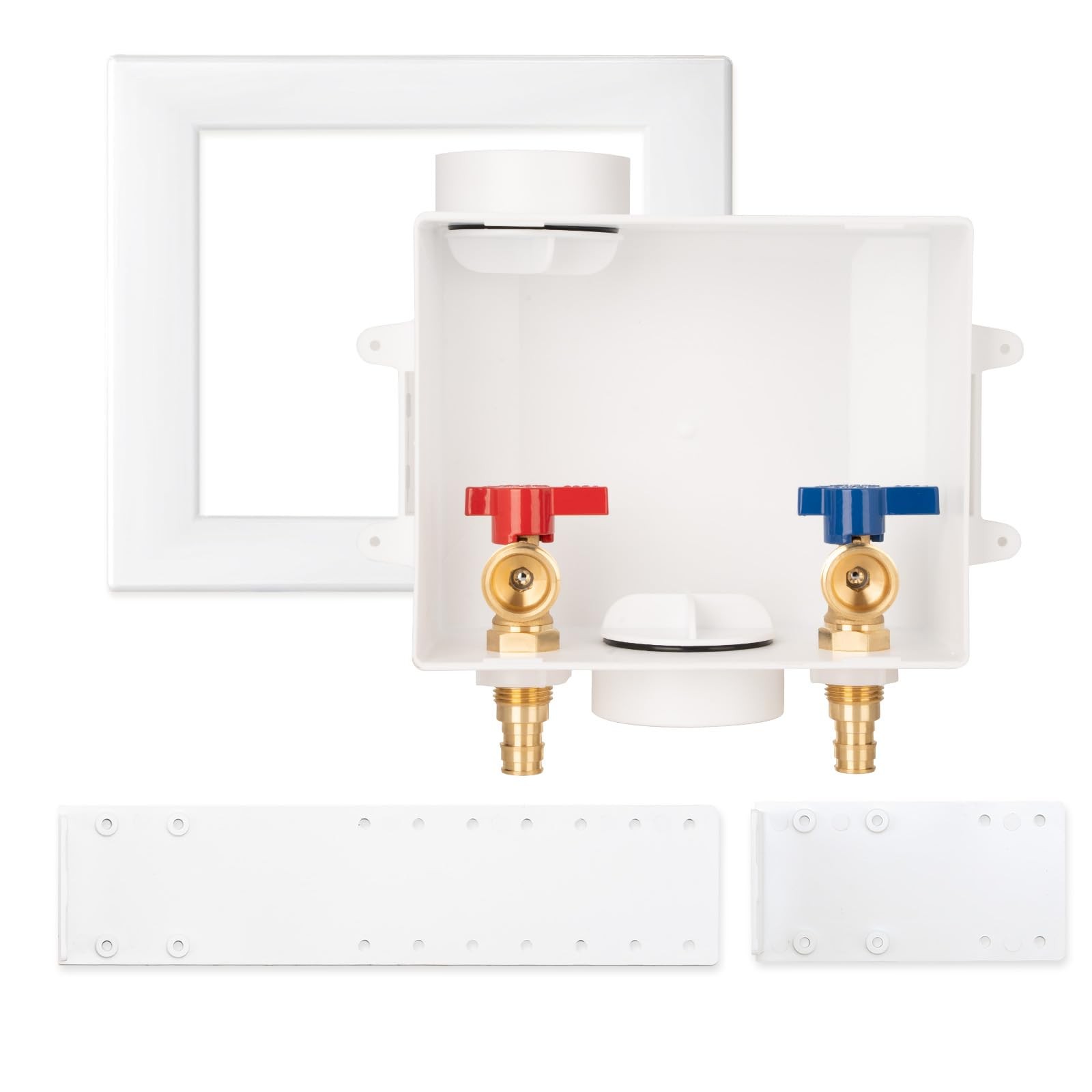PEXA Washing Machine Outlet Box with Center Drain, 1/2 Inch Pex A Expansion I...