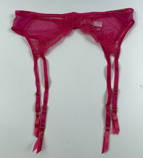 Bluebella Mesh Floral Lace Trim Lingerie Garter Belt Pink Size XL 12 NWOT