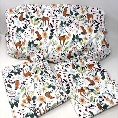 CHARISMA Queen Fitted Sheet MICROFIBER Wild Woods Animals Floral 2 Pillowcases