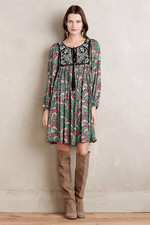 Anthropologie Floreat Ottava Peasant Dress Long Sleeve Boho Floral Babydoll Dres