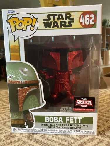 Funko Pop! Star Wars - Boba Fett #462 (Red Chrome) - Target Exclusive Protector