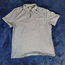 L.L.Bean Polo Shirt Blue White Stripe Pocket ...
