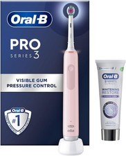 Image of Oral-B Pro 3 Electric Toothbrush Plus Whitening Restore Toothpaste Pink