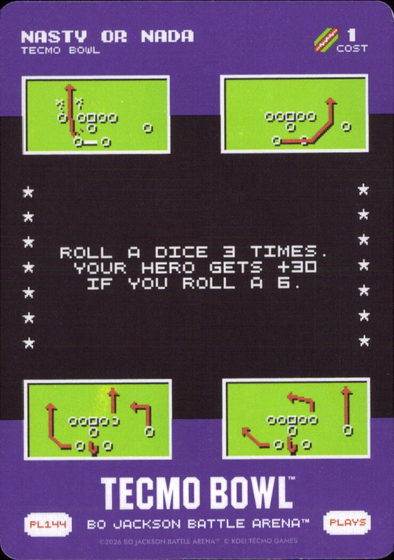 Bo Jackson Battle Arena Tecmo Bowl Play PL144 Nasty Or Nada