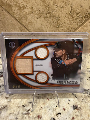 2026 Topps Tribute Corbin Carroll Tribute Truple Relics Orange 08/25 TTR-CC