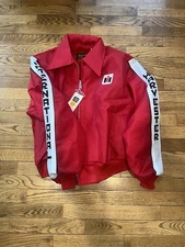 NWT Vintage International Harvester Swingster Large Red Lined Patch Jacket