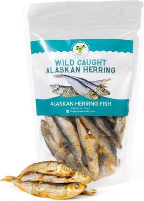 Happy Gluten Free Herring Dog Treats   Wild-Caught Dried Fish for Dogs & Cats  