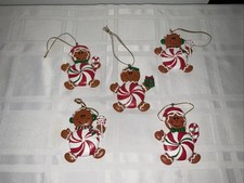 Peppermint Gingerbread Christmas Ornament Lot 5
