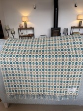 Bronte Moon Milan Design Reversible Eucalyptus Merino Lambswool Blanket Throw