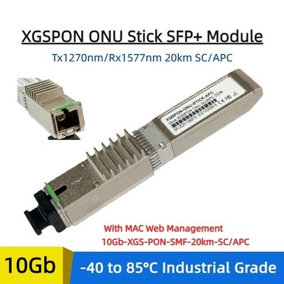 1270/1577nm 20KM SMF XGSPON ONT SC/APC XGSPON SFP+ Transceiver XGPON Stick 8311 