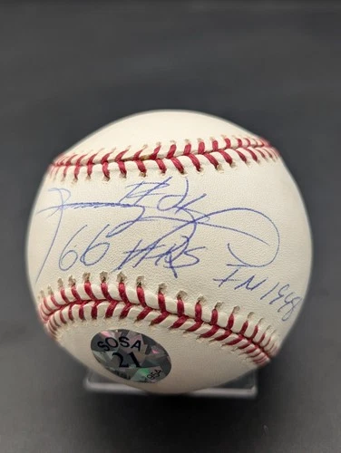 Sammy Sosa Chicago Cubs Signed " 609 HR's " OML Baseball AUTO PSA Sticker