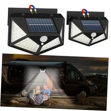 RV Magnetic Motion Sensor Light, Solar RV Porch Light, Exterior RV Lighting, 
