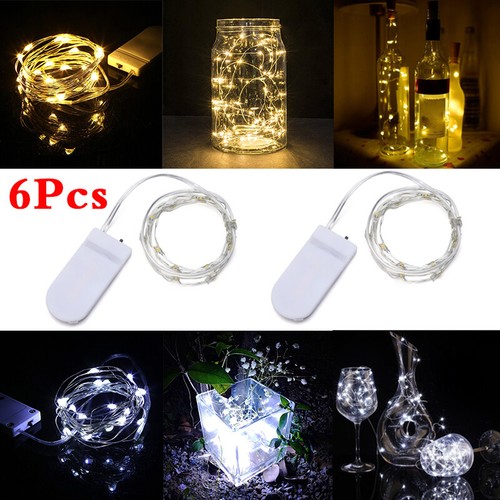 6 Pack 20 LEDs Battery Operated Mini LED Copper Wire String Fairy Lights Part 2m - Picture 13 of 16