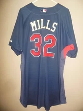 CLEVELAND INDIANS GAME USED BRAD MILLS  BASEBALL JERSEY
