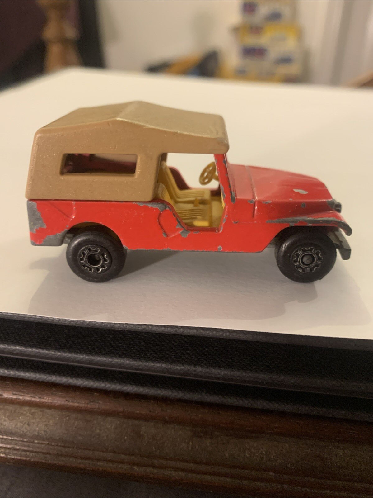 Vintage England Matchbox Lesney Superfast 1977 No.53 CJ6 Jeep Red/Tan Roof