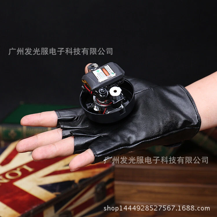 Rotatable Laser Red LED Lighting Gloves Club Dancer Disco Party Show Gloves Prop - Image 4 of 4