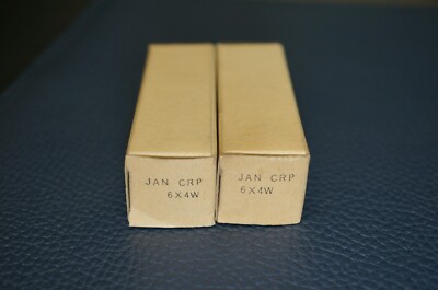 NOS 2 RAYTHEON JAN CRP 6X4W RECTIFIRE TUBES MATCHED CODE NOS 2 RAYTHEON JAN CRP 6X4W RECTIFIRE TUBES MATCHED CODE