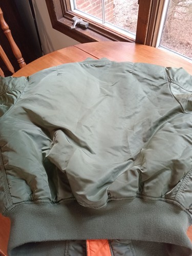 Vintage Alpha Industries Ma-1 Flyer’s Bomber Jacket Men’s Large Green Reversible - Picture 11 of 11