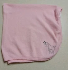 Parents Choice Cotton Baby Blanket Pink Reindeer Christmas Holiday Thermal Cozy